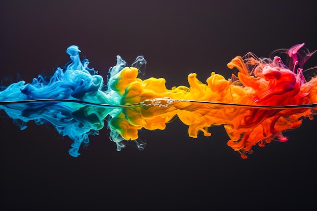 El rastro de humo o vapor de colores es creado por un dispositivo que emite corriente