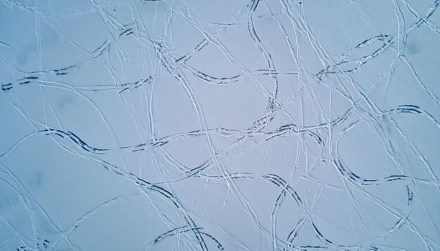 Foto rastros de hielo de patines textura fondo abstracto vista desde arriba rastros de fotografía aérea