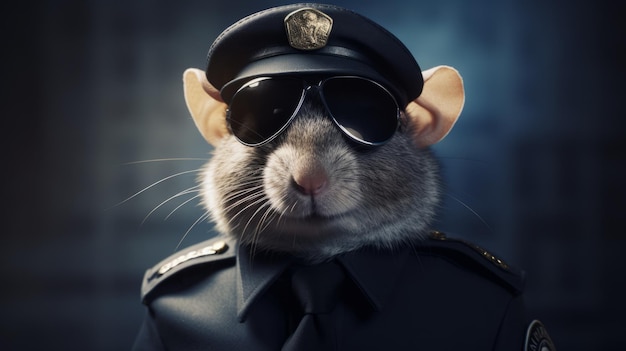 Rat Cop Uma estética de Bmovie com um rato policial fotorrealista