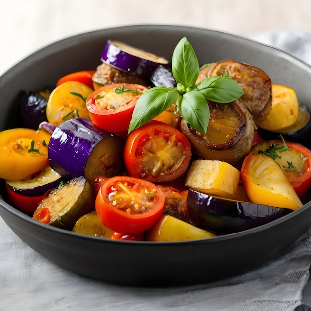 Foto ratatouille com pimenta, berinjela, tomate e batata
