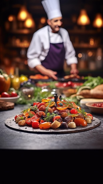 Foto ratatouille ist ein französisches provencal-gericht aus gegeistetem gemüse