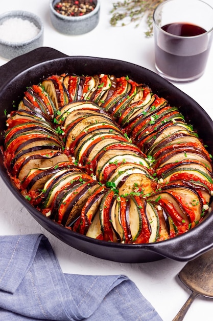 Ratatouille tradicional plato de verduras provenzal comida francesa comida vegetariana alimentación saludable