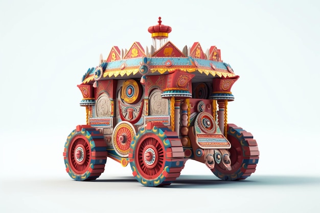 Rath Yatra auf weißem Hintergrund