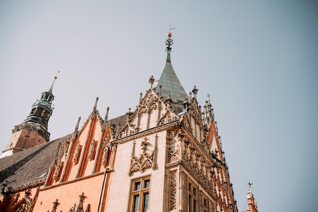 Rathaus in Wroclaw Polen Ansicht von unten