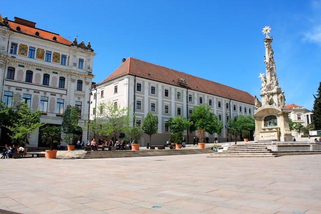 Rathausplatz von Pecs in Ungarn Stadt Pecs im Komitat Baranya Weltkulturerbe der UNESCO Ungarn