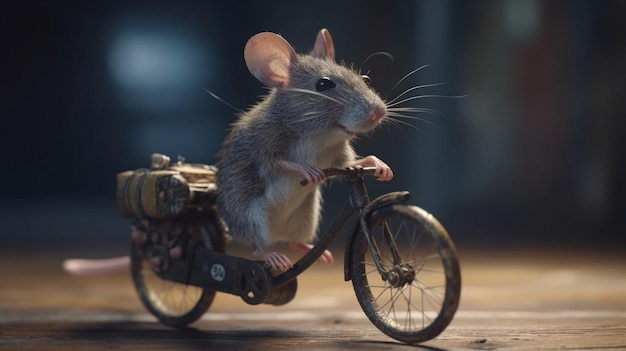 Ratinho caprichoso pedalando no Dia Mundial da Bicicleta