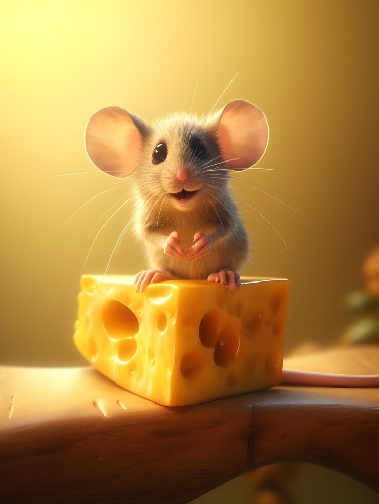 Foto rato adorável com queijo animal fofo e brincalhão foto de estoque