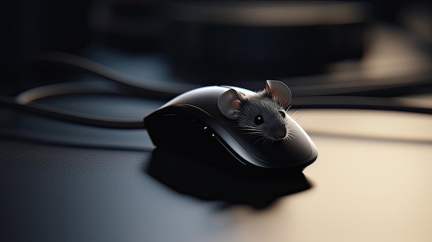Foto rato de computador de perto