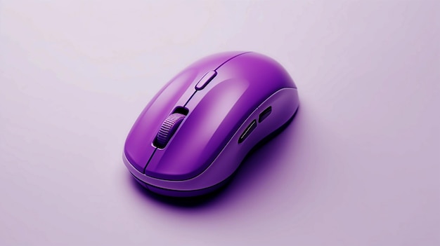 Rato de computador roxo com fundo branco