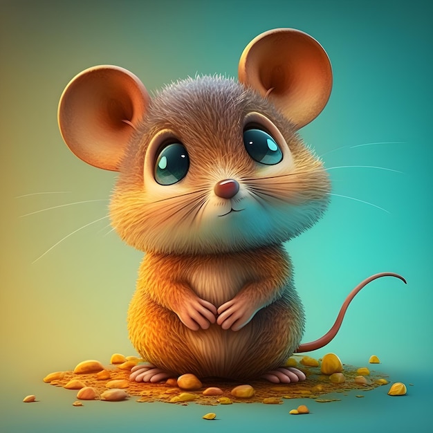 Rato super fofo no estilo da pixar cartoon generative ai