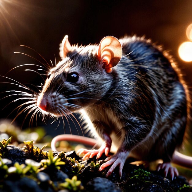 Ratón animal salvaje que vive en la naturaleza parte del ecosistema