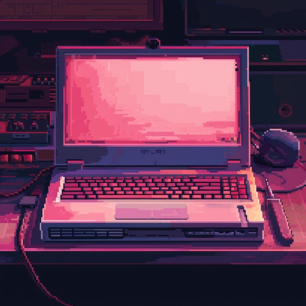 Foto ratón de computadora en estilo de arte de píxeles generativo de ia de 8 bits