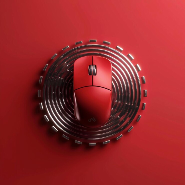 un ratón de computadora con un fondo negro