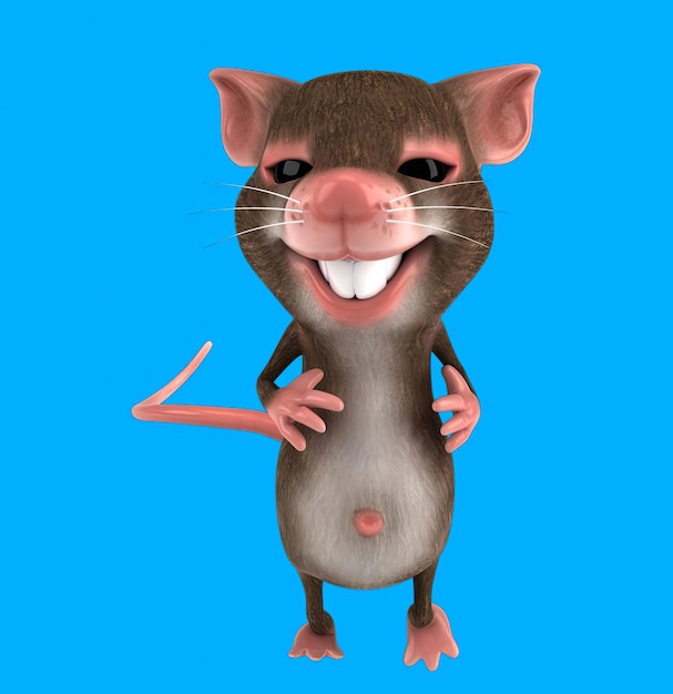 El ratón de dibujos animados 3D divertido