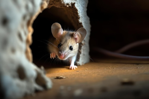 Foto ratón y fondo de cocina.