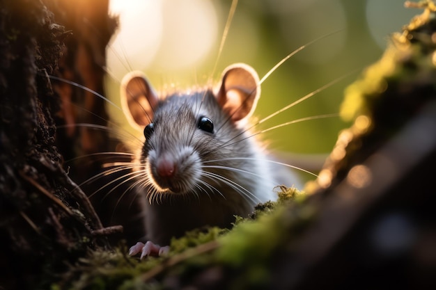 un ratón en el hábitat