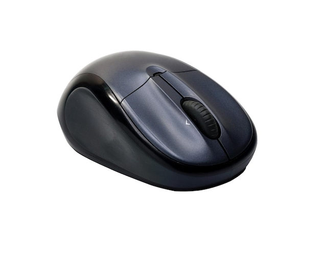 Ratón inalámbrico de la computadora aislado en el fondo blanco