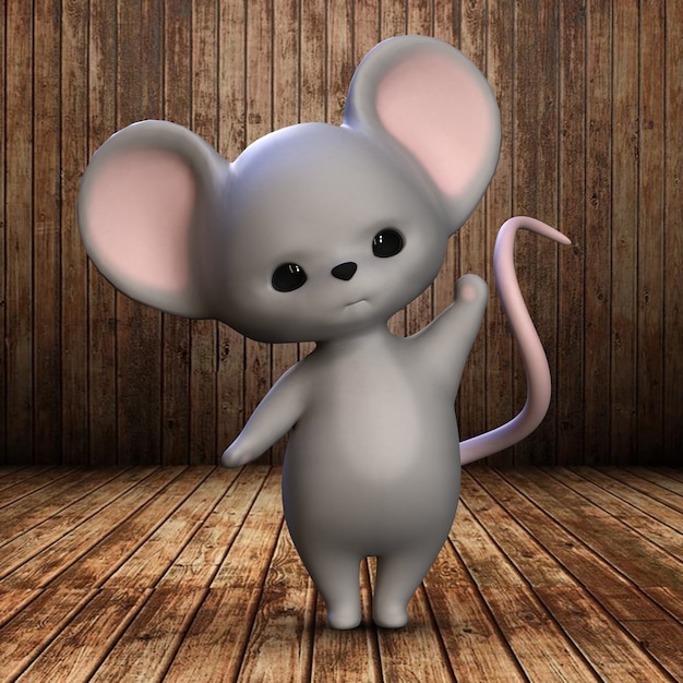 Ratoncito lindo. Ilustración 3d