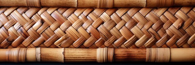 Rattan Textur Detail Handwerk Bambus Weben Banner Bild für Website Hintergrund Muster nahtlos