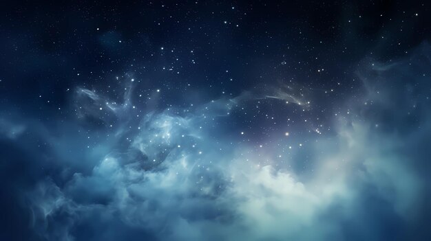 Rauch auf dem Hintergrund des Nachthimmels mit Sternen