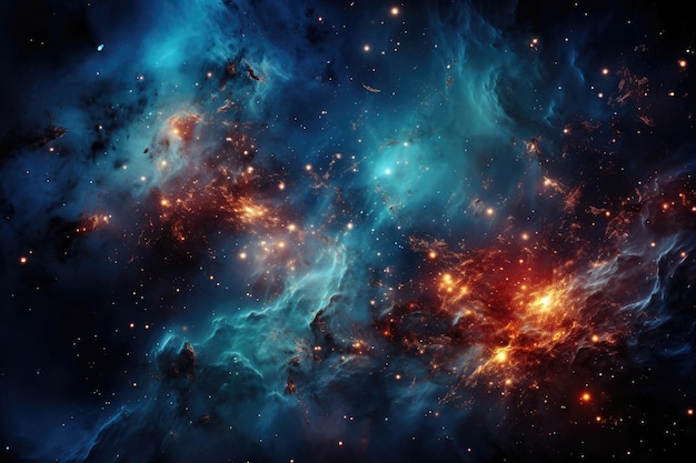 Raum oder Galaxie farbenfroher Hintergrund Generative KI