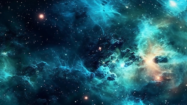 Raumhimmel des abstrakten Himmels 3D mit Sternen und Nebelfleck