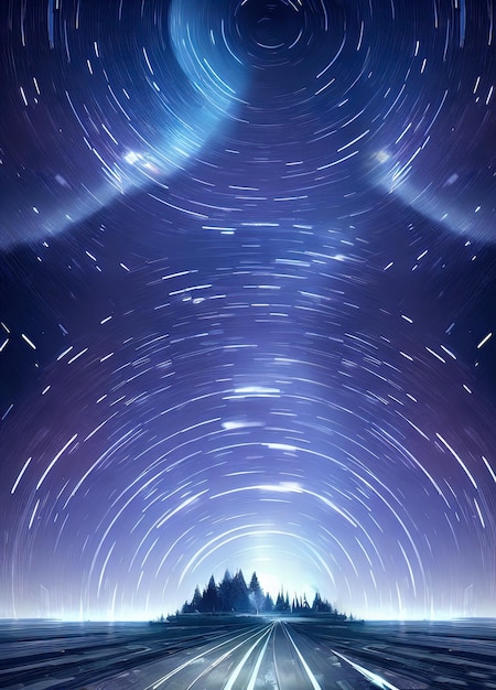 Raumhintergrund mit Nebel und stars3d Illustration