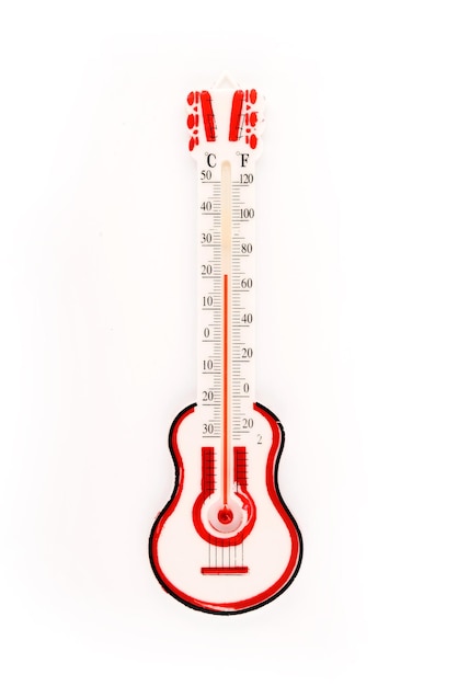 Foto raumthermometer in der form einer gitarre