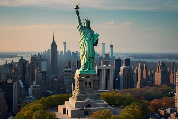 Ravel Cidade de Nova York Estátua da Liberdade marco em Manhattan