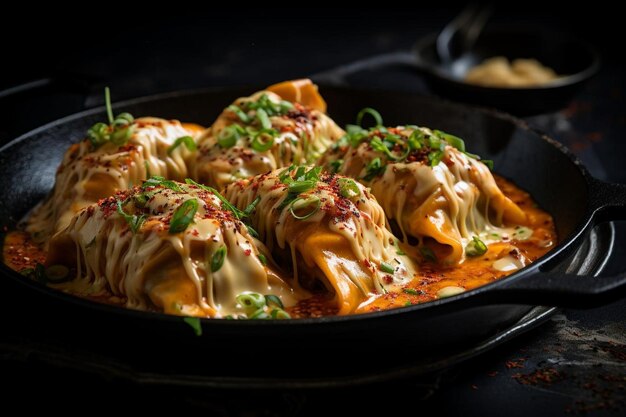 Ravioli de langosta con salsa de tomate con crema