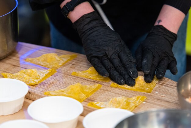 Raviolis saborosos artesanais e gastronômicos