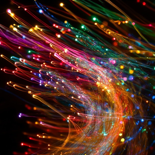 Rayas de luz abstractas con múltiples colores
