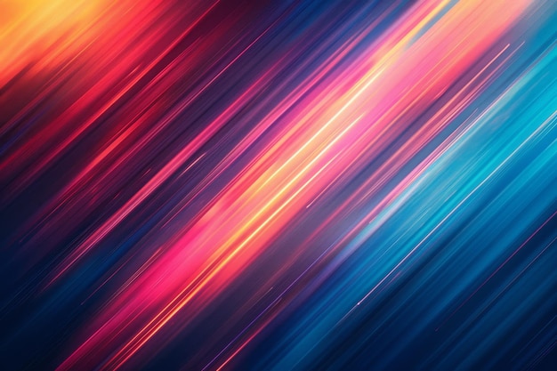 Las rayas de luz coloridas en un fondo oscuro
