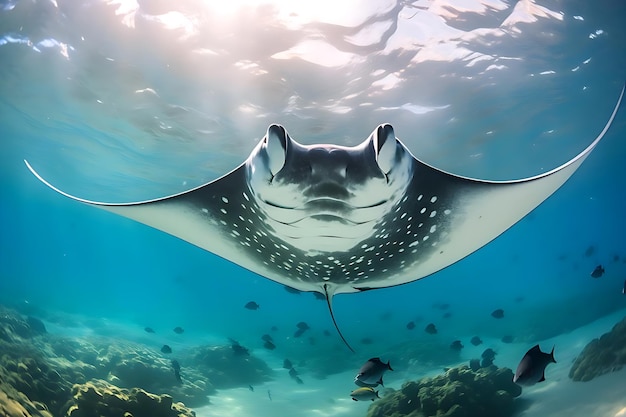 Las rayas manta en las Maldivas Impresionantes fotografías submarinas de graciosas rayas manta deslizándose