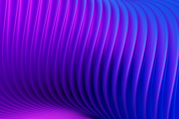 Rayas moradas de ilustración 3D en forma de fondo futurista de ondas de onda