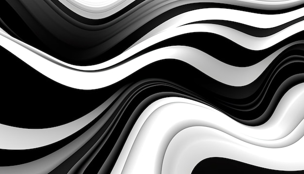 Foto rayas negras abstractas sobre un fondo blanco ola fondo de pantalla de cebra en blanco y negro ia generativa