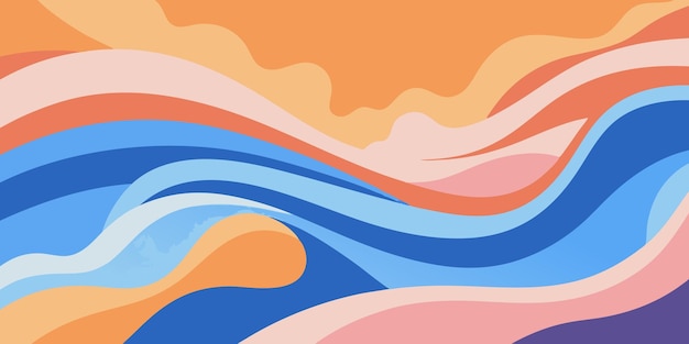 Las rayas onduladas coloridas crean un diseño de fondo abstracto