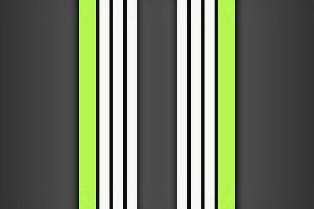 Rayas simétricas blancas y verdes sobre un fondo gris, espacio para texto. Imagen tridimensional
