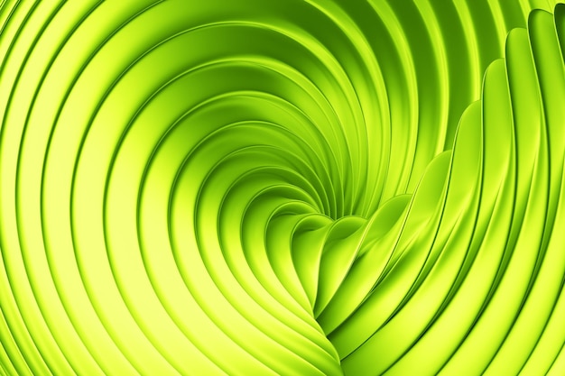 Rayas verdes de ilustración 3D en forma de fondo futurista de ondas de onda