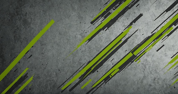 Las rayas verdes tecnológicas en el título corporativo abstracto de grunge gris con fondo geométrico vectorial