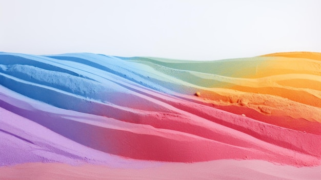 Rayas vibrantes de arena de color arcoíris Primer plano Generado por IA