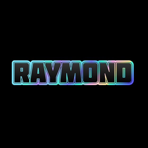 Raymond tipografía diseño 3d amarillo rosa blanco fondo foto jpg