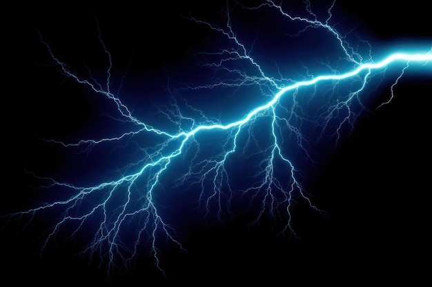 El rayo azul eléctrico golpea