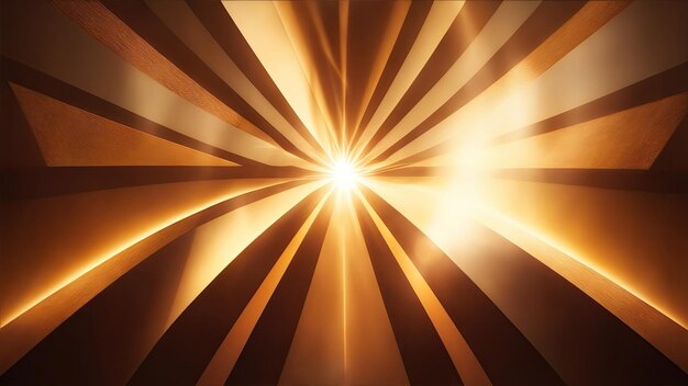 Foto rayos de luz marrones y dorados con formas geométricas