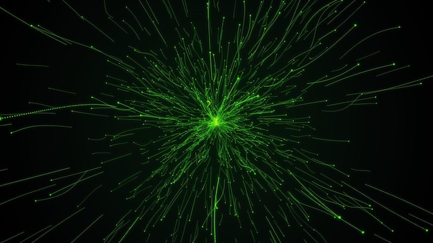 rayos verdes brillantes rayos de explosión cósmica