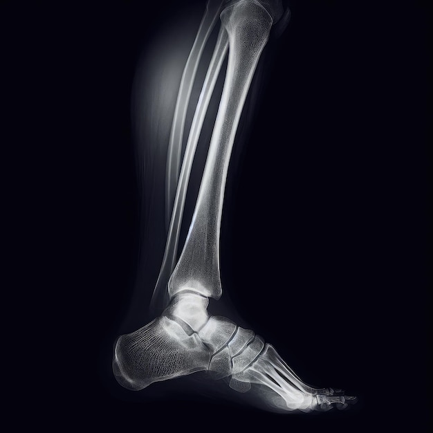 rayos X de la rodilla y el pie humanos