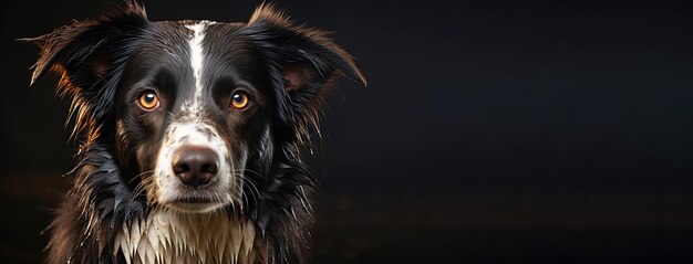 La raza de perro Border Collie de pura raza es una raza de fondo aislada de la naturaleza.