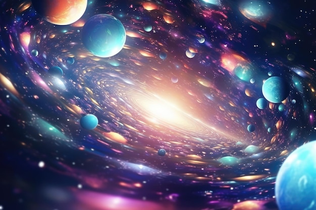 Órbita do Universo fundo abstrato colorido IA generativa