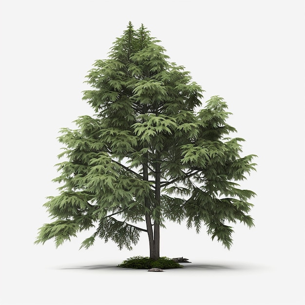 Árbol de álamo oriental aislado fondo blanco Imagen generada por AI