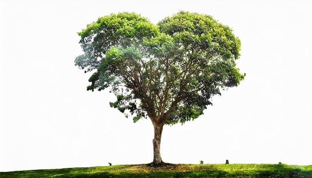 Árbol del amor aislado fondo blanco